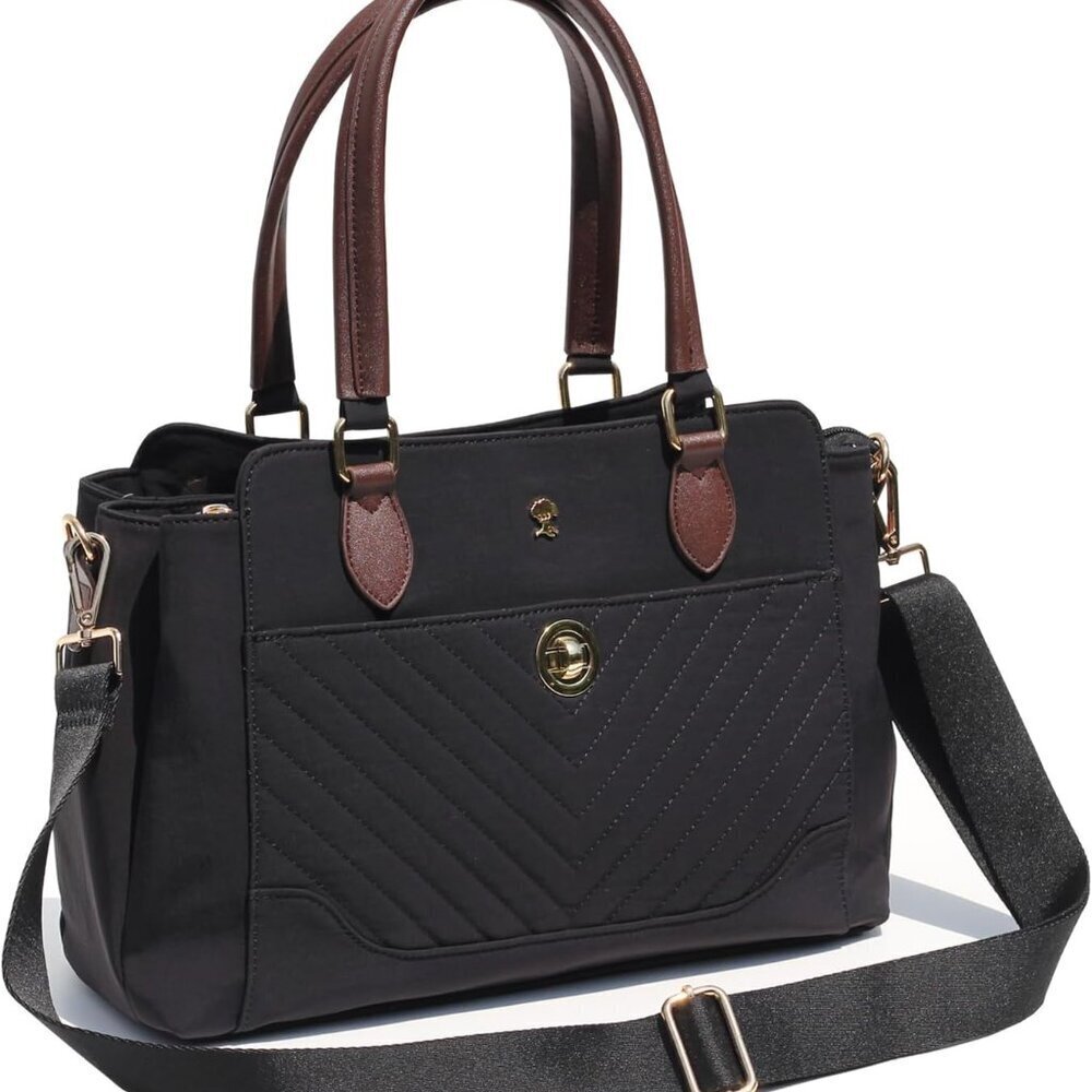 Large Tote Bag Women Nylon Leather Shoulder Crossbody Handbag for Work